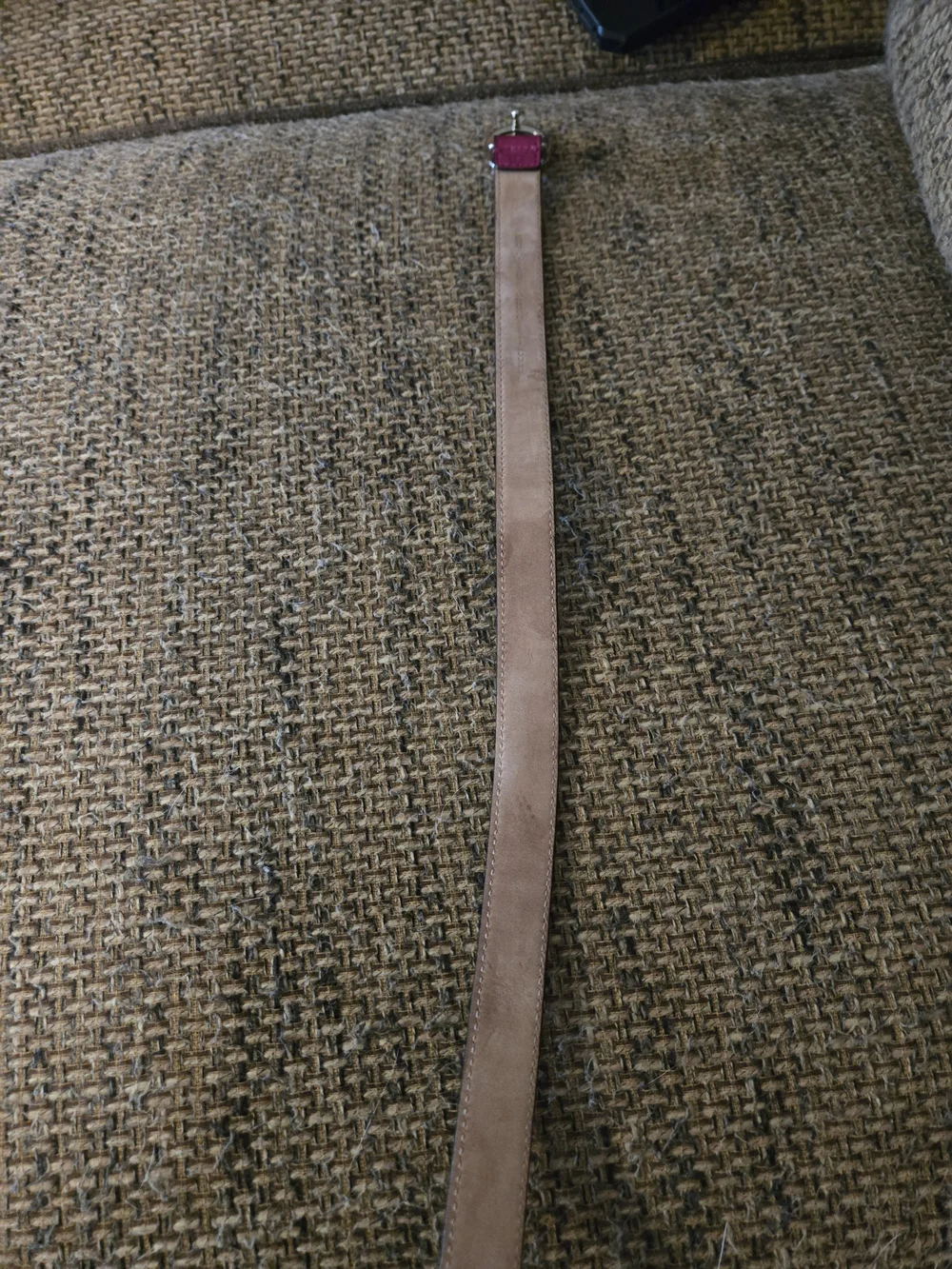 Gucci Kids Magenta Signature Leather Belt with Silver Double G Buckle